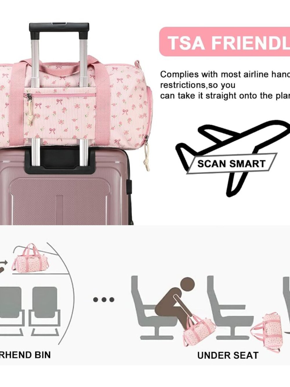Duffle Bag Girls Kids Cute Gym Bag with Shoes Compartment & Wet Separation Water - Picture 6 of 9